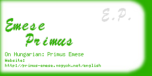 emese primus business card